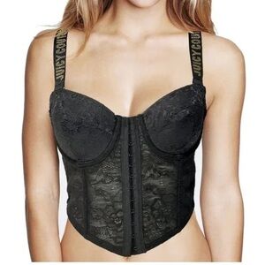 🖤🖤NWT-JUICY COUTURE BLACK CORSET BRA SZ 36C🖤🖤